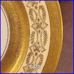 H&C HEINRICH&CO SELB BAVARIA 22K GOLD ENCRUSTED 10-3/4 DINNER PLATES Set of 10