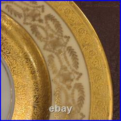 H&C HEINRICH&CO SELB BAVARIA 22K GOLD ENCRUSTED 10-3/4 DINNER PLATES Set of 10