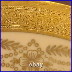 H&C HEINRICH&CO SELB BAVARIA 22K GOLD ENCRUSTED 10-3/4 DINNER PLATES Set of 10