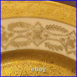 H&C HEINRICH&CO SELB BAVARIA 22K GOLD ENCRUSTED 10-3/4 DINNER PLATES Set of 10