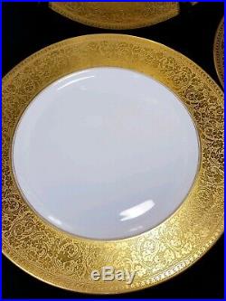 H&C HEINRICH & CO SELB BAVARIA Gold Rimmed Dinner Plates Holidays 11 SET of 5pc