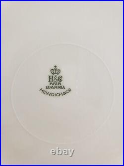 H&C Heinrich & Co Selb Bavaria 11 Dinner Plate Set of 6 Wide Rim Gold Encrusted