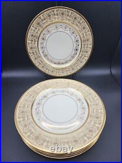 H C Selb Bavaria Heinrich Pickard Gold dinner plates 5 pcs, 10 3/4 Ivory Cream