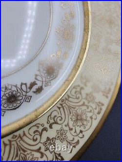 H C Selb Bavaria Heinrich Pickard Gold dinner plates 5 pcs, 10 3/4 Ivory Cream