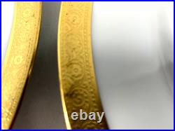 HAVILAND DU BARRY GOLD ENCRUSTED SET 2 DINNER PLATES w 2 SETS AVAIL 10D
