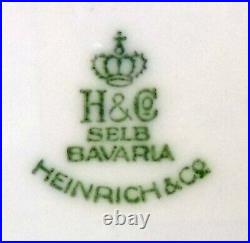 HEINRICH & Co. Germany GOLD ENCRUSTED Flower Basket Set 9 Service Plates 10-3/4