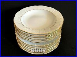 HEREND PORCELAIN GOLD PLATTED DINNER AND SOUP PLATES (12pcs.) HDE #