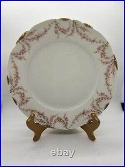 Haviland Limoge Set Of 6 Dinner Plates Schleiger 145 Pink Yellow Roses