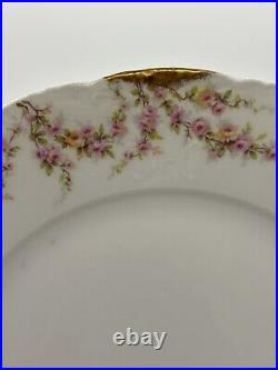 Haviland Limoge Set Of 6 Dinner Plates Schleiger 145 Pink Yellow Roses