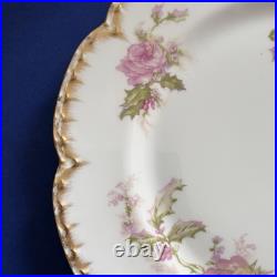 Haviland Limoges Christmas Rose Dinner Plate 9.75 Holly Double Gold Pink France Haviland Limoges Christmas Rose Dinner Plate 9.75 Holly Double Gold Pink France
