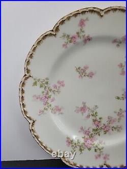 Haviland Limoges Schleiger 29 K DINNER Plate Gold white pink 9 3/4 in (Set of 6)