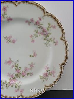 Haviland Limoges Schleiger 29 K DINNER Plate Gold white pink 9 3/4 in (Set of 6)