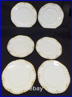 Haviland Schleiger 428 Set of 6 Dinner Plates 9 5/8 Double Gold Trim