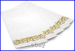 Heavy Duty 700-Piece Gold Dinnerware Set for Weddings Receptions Parties Picnics