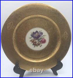 Heavy Gold Encrusted With Flowers Dinner Plate/bavaria