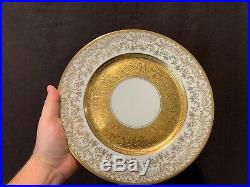 Heinrich Company H&Co Cabinet Dinner Plates Gold Encrusted Ivory 11 D Set of 5