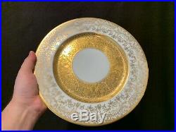 Heinrich Company H&Co Cabinet Dinner Plates Gold Encrusted Ivory 11 D Set of 5