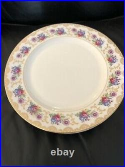 Heinrich H&Co Selb Bavaria Floral & Gold 10 1/8 Dinner Plates Set 12 Rich