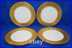 Heinrich HC142 Gold Encrusted (4) Dinner Plates, 11