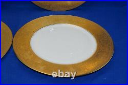 Heinrich HC142 Gold Encrusted (4) Dinner Plates, 11