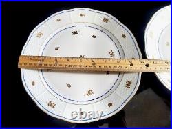 Herend Coronation / Batthyany Pair (2) 10 Dinner Plates White Blue Gold Hungary