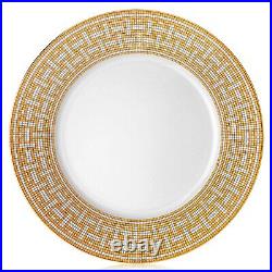 Hermes Mosaique Au 24 Gold Pair Of American Dinner Plates #p026001p Bnib F/sh