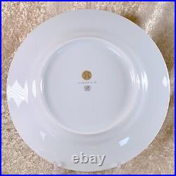 Hermes Paris Dinner Plate Mosaique Au 24 Gold &Platinum Porcelain Set of 2 withBox