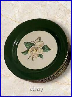 Homer Laughlin Jade Rose Vintage 10 Dinner Plates