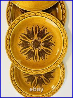 Homer Laughlin USA Golden Harvest Dinner Plates Set Of 11 Mustard Yellow Vtg 10