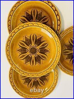 Homer Laughlin USA Golden Harvest Dinner Plates Set Of 11 Mustard Yellow Vtg 10