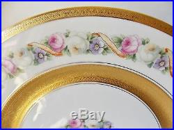 Hutschenreuther Bavaria Victorian Style Roses (four) Dinner Plates Pastel Roses