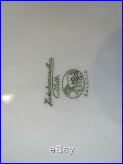 Hutschenreuther China 8 Dinner Plates 11 in. Platinum and gold encrusted