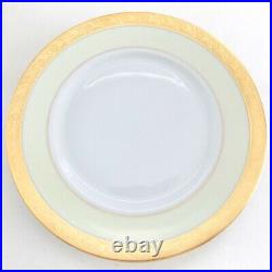 Hutschenreuther, Gold Encrusted And Yellow Porcelain Dinner Plates Five (5)