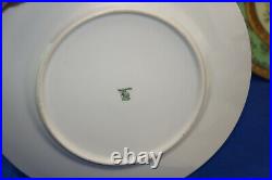 Hutschenreuther Gold Encrusted Green / Yellow (6) Dinner Plates, 10 5/8
