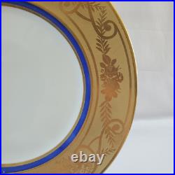 Hutschenreuther LHS 4 Dinner Plates Cobalt Heavy Gold Encrusted Rim Selb Bavaria Hutschenreuther LHS 4 Dinner Plates Cobalt Heavy Gold Encrusted Rim Selb Bavaria