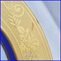 Hutschenreuther LHS 4 Dinner Plates Cobalt Heavy Gold Encrusted Rim Selb Bavaria Hutschenreuther LHS 4 Dinner Plates Cobalt Heavy Gold Encrusted Rim Selb Bavaria
