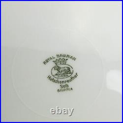 Hutschenreuther Royal Bavarian Set of 12 Dinner Plates Black Gold Encrusted Selb