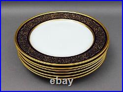 Hutschenreuther Selb Bavaria Germany Pembroke Cobalt Gold Dinner Plate Set Of 6