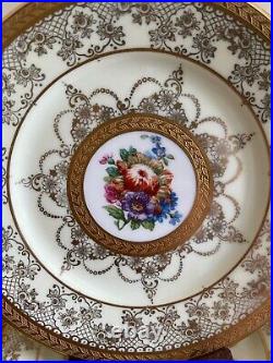 Hutschenreuther Selb Bavaria Porcelain 1920's Gold Encrusted 17 Bread Plates