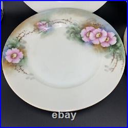 Hutschenreuther Selb LHS Bavaria Plates Gold Band Floral Dinner Lot of 4