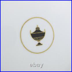 IMPERO BLACK by RICHARD GINORI Porcelain Dinner Plate(s) Urn Center Gold Trim