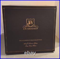 J. W. Krogman Allingham Gold Collection Dinner Plates 6 PC Set COA & Box NEW