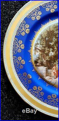 JKW Kuba Carlsbad Decor Portrait Blue & Gold Gilt Dinner Plate 11 1/4 Beehive 2