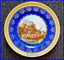 JKW Kuba Carlsbad Decor Portrait Blue & Gold Gilt Dinner Plate 11 1/4 Beehive 3