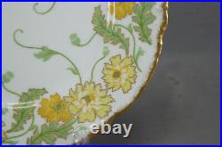 Jean Pouyat Limoges Art Nouveau Yellow Poppies & Gold 9 3/4 Inch Plate