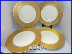 K&A KRAUTHEIM SELB BAVARIA Gold Encrusted DINNER CHARGER PLATES 10 3/4 (4)