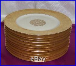 K&A Krautheim Selb Bavaria Germany 12 Heavy Gold Encrusted Dinner Plates