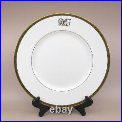 K128 by Minton Set of 11 Gold Encrusted White Dinner Plates Monogrammed DLF