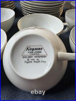 Kaysons Fine China Japan Golden Rhapsody 1961 Set of 72 Vintage