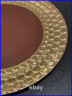 L'OBJET AEGEAN 24k Gold Hand Gilded Sculpted Scalloped Dinner Plate 10 5/8